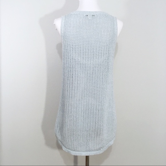 CAbi Seaspray Light Blue Silk Blend Knit Vest #197 - Picture 7 of 8